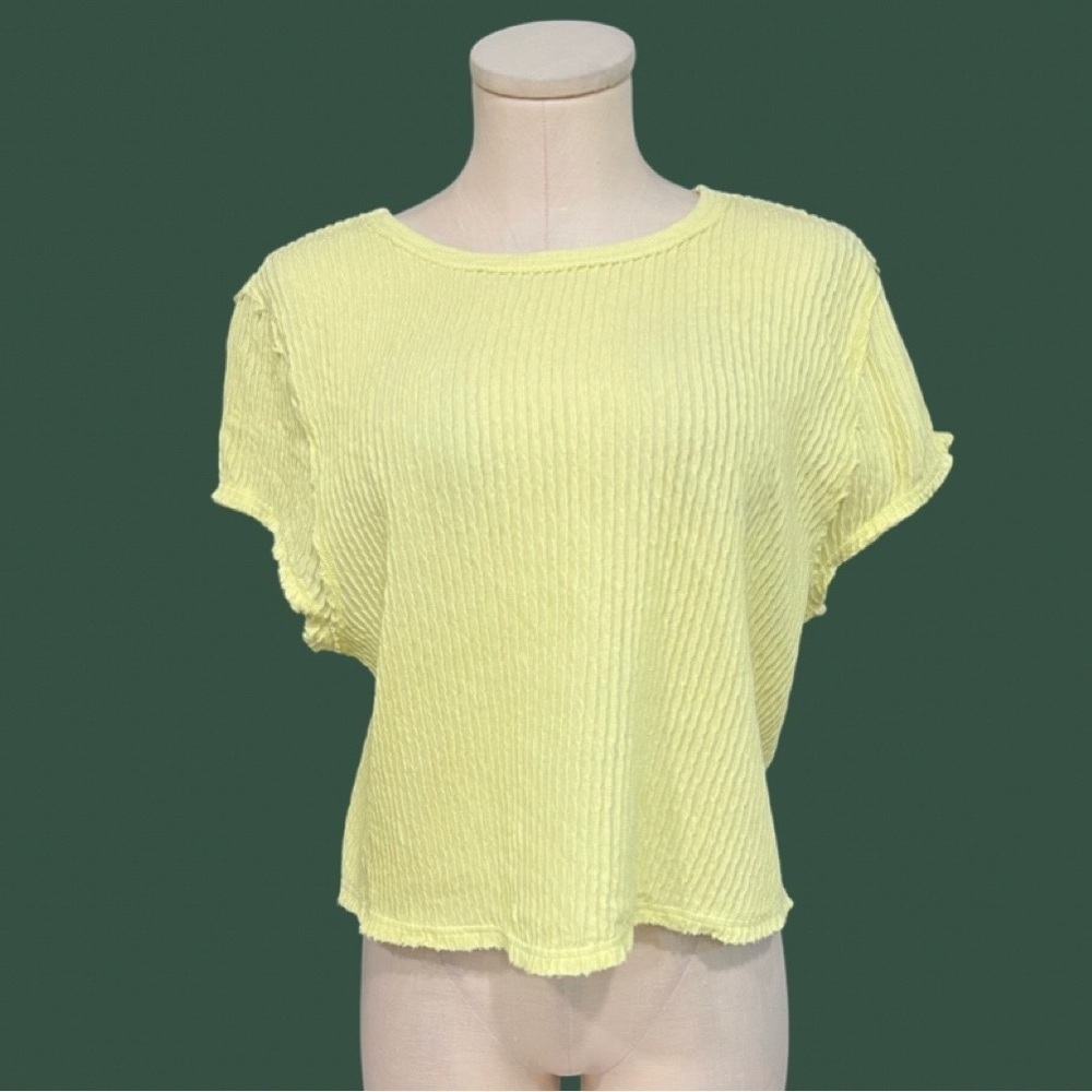 FP Movement neon yellow ribbed cap sleeve top